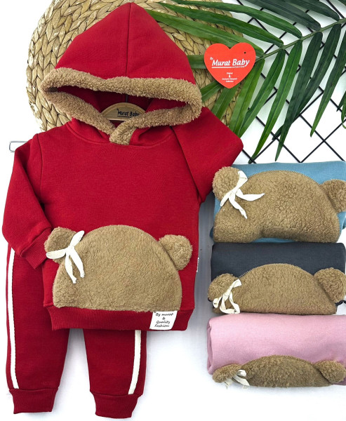 Костюм спортивный Murat Baby Медведь, для девочки, с начесом/велсофт, 6-24 м