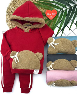 Костюм спортивный Murat Baby Медведь, для девочки, с начесом/велсофт, 6-24 м