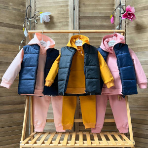 Костюм спортивный с жилеткой Partner, для мальчика и девочки, двунить/плащевка, 6-24 м