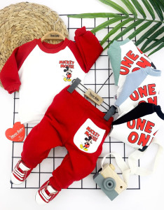 Комплект одежды для мальчика MuratBaby  Mickie Mouse, 2 элемента, футер с начесом, 6-24 м