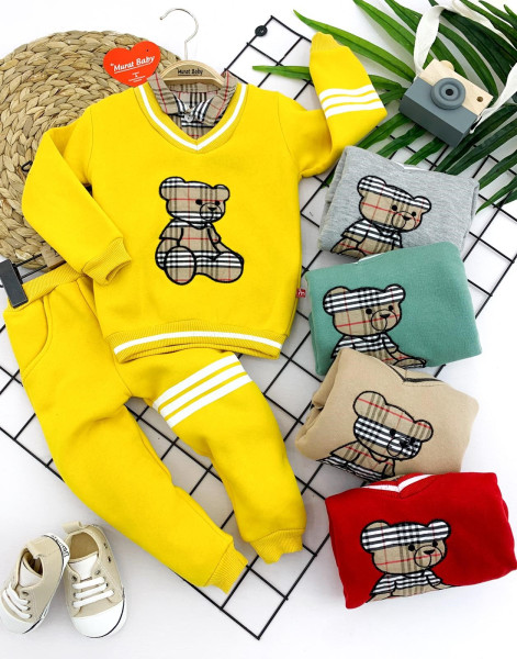 Комплект одежды для мальчика MuratBaby Мишка, 2 элемента, футер с начесом,9-36 м