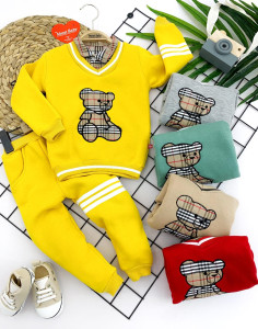 Комплект одежды для мальчика MuratBaby Мишка, 2 элемента, футер с начесом,9-36 м