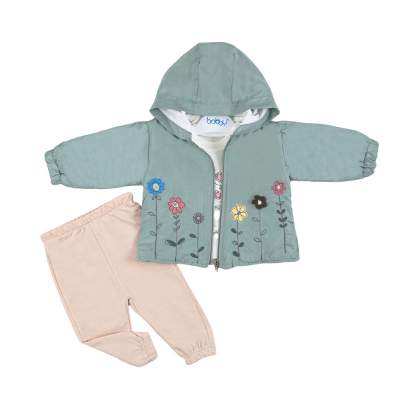 Куртка с кофтой и штанишками Bobby Baby Spring Flowers, для девочки, 6-24 м