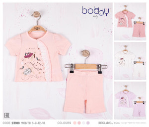 Костюм для девочки Bobby Baby Turtles, пике, летний, 3-18 м