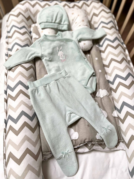 Комплект одежды для девочки Caramell Mini Baby Girl, 3 элемента, велюр, 0-9 м