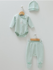 Комплект одежды для девочки Caramell Mini Baby Girl, 3 элемента, велюр, 0-9 м