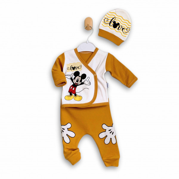 Комплект детской одежды Findik Mickey, 3 элемента, 100% хлопок, интерлок, 3-6 м