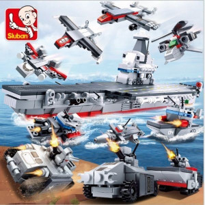 Конструктор SLUBAN Army, Авианосец, 10в1, 32-55дет