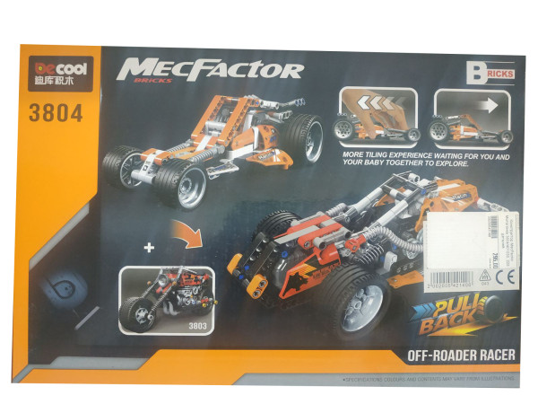 Конструктор MecFactor Мотогонка 3804, 225 деталей