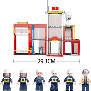 Конструктор детский SLUBAN Пожарная станция, 612 деталей