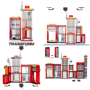 Конструктор детский SLUBAN Пожарная станция, 612 деталей