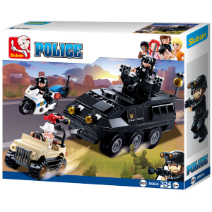 Конструктор детский SLUBAN Police Бронемашина, 324 детали