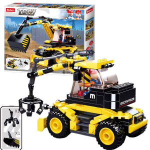 Конструктор детский SLUBAN Town Экскаватор 2в1, 196 деталей