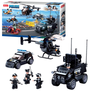 Конструктор детский SLUBAN Police Полицейская погоня, 469 деталей