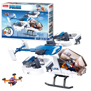 Конструктор детский SLUBAN Police Полицейский вертолет, 161 деталь
