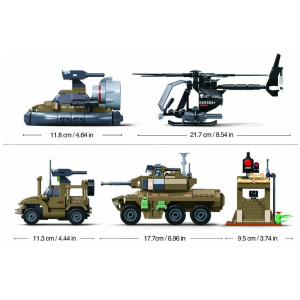 Конструктор детский SLUBAN Army Военная техника, 744 детали