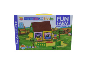 Конструктор JC Happy Toys Magnetic 3D Blocks Веселая ферма, магнитный, 39 деталей