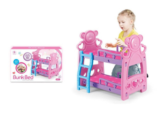Кроватка двухъярусная для куклы Bunk Bed, с лестницей