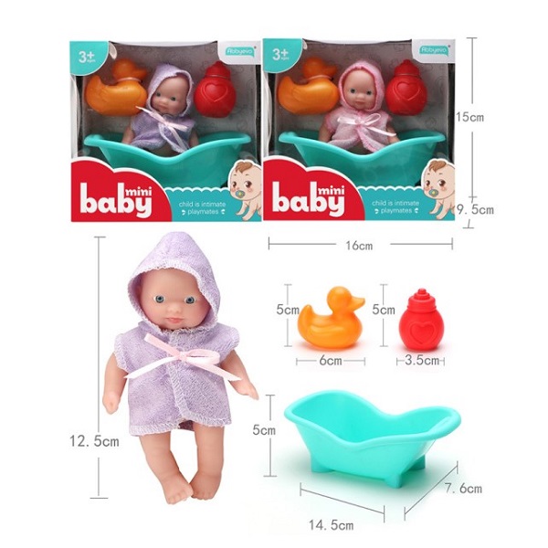 Пупс Abbyeva Baby mini, с аксессуарами, 12,5 см
