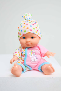 Кукла - пупс LunaBebe с погремушкой и посудой, 22 см