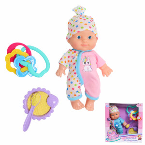 Кукла - пупс LunaBebe с погремушкой и посудой, 22 см