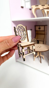 Домик кукольный DaVa Трехэтажный, с мебелью, деревянный