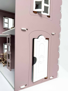 Домик кукольный DaVa Трехэтажный, с мебелью, деревянный