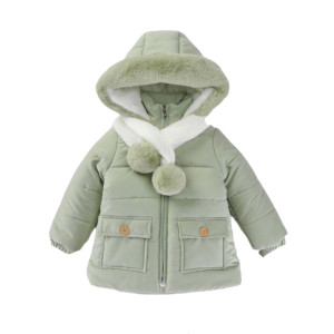 Куртка для девочки Помпон, плащевка/велсофт, зимняя, 1-7 лет