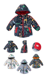 Куртка для мальчика Животные, плащевка/флис, еврозима, 1-5 лет