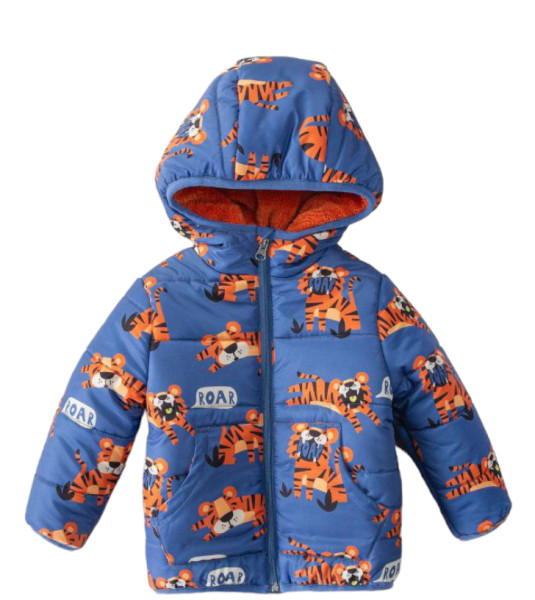 Куртка для мальчика Тигр, плащевка/велсофт, еврозима, 1-5 лет
