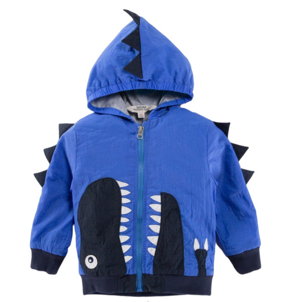 Куртка - ветровка для мальчика Динозавр, хлопковая подкладка, 1-5 лет