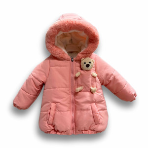 Куртка для девочки Игрушка Мишка, плащевка/велсофт, зимняя, 1-7 лет