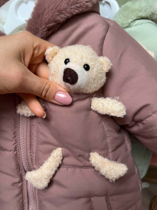 Куртка для девочки Игрушка Мишка, плащевка/велсофт, зимняя, 1-7 лет