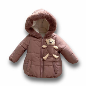 Куртка для девочки Игрушка Мишка, плащевка/велсофт, зимняя, 1-7 лет