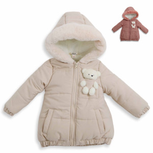 Куртка для девочки Игрушка Мишка, плащевка/велсофт, зимняя, 1-7 лет