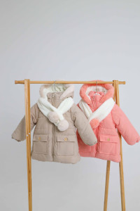 Куртка для девочки Помпон, плащевка/велсофт, зимняя, 1-7 лет