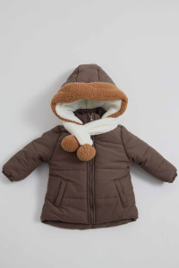 Куртка детская с шарфом, плащевка/велсофт, унисекс, еврозима, 2-7 лет