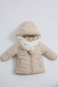 Куртка детская с шарфом, плащевка/велсофт, унисекс, еврозима, 2-7 лет