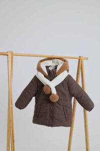 Куртка детская с шарфом, плащевка/велсофт, унисекс, еврозима, 2-7 лет