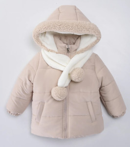 Куртка детская с шарфом, плащевка/велсофт, унисекс, еврозима, 2-7 лет