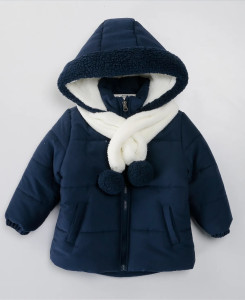 Куртка детская с шарфом, плащевка/велсофт, унисекс, еврозима, 2-7 лет