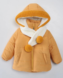 Куртка детская с шарфом, плащевка/велсофт, унисекс, еврозима, 2-7 лет