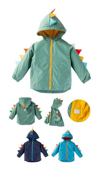 Куртка для мальчика Динозавр, демисезонная, хлопковая подкладка, 1-5 лет