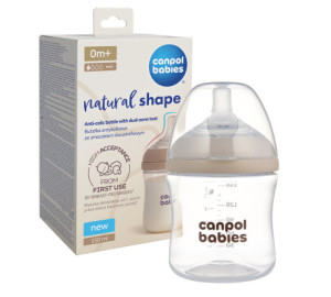 Бутылочка Canpol babies Natural Shape DuoFlex, пластик, соска силикон, 0m+, 150 мл