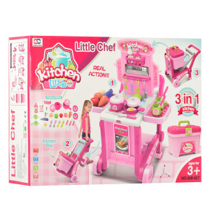 Игровой набор Limo Toy Кухня 008-927, в чемодане, на тележке
