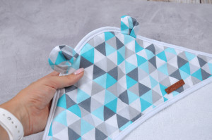Полотенце - уголок для купания MagBaby Мишка, с варежкой, 100% хлопок, 76 х 83 см
