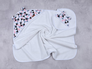 Полотенце - уголок для купания MagBaby Мишка, с варежкой, 100% хлопок, 76 х 83 см