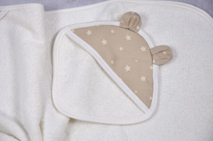 Полотенце - уголок для купания MagBaby Мишка, с варежкой, 100% хлопок, 76 х 83 см