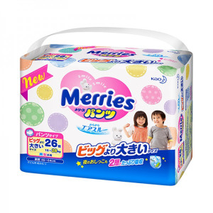 Трусики Merries XXL (15-28 кг), 26 шт., японские
