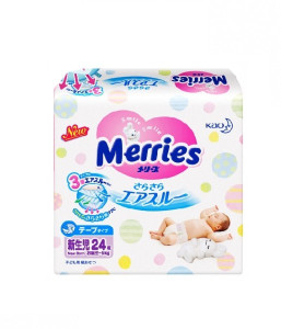 Подгузники Merries New Born (0-5 кг), 24 шт., для новорожденных, японские
